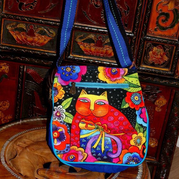 Laurel Burch Handbags - NEW* unique and rare Laurel Burch Mother & Cat Design Medium Cross Body